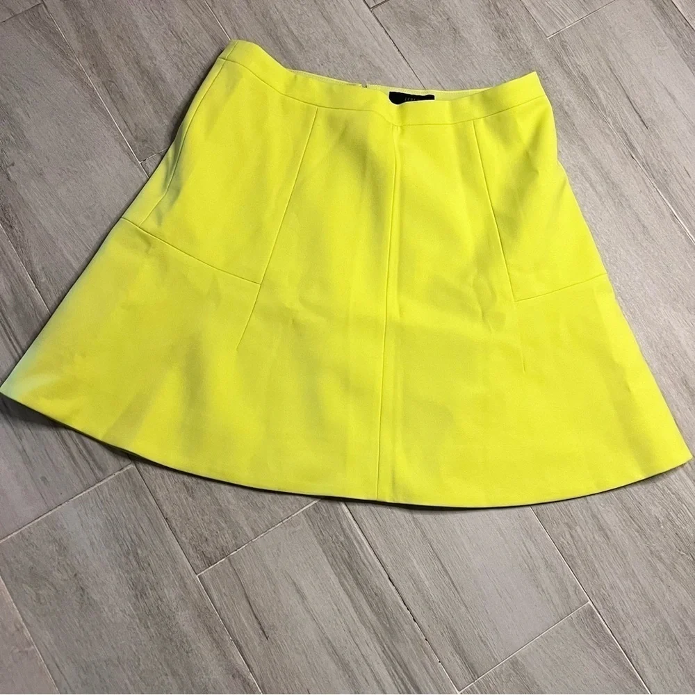 J. Crew Neon Yellow Blogger Favorite Skater A-Line Skirt, Women’s Size 2